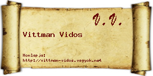 Vittman Vidos névjegykártya